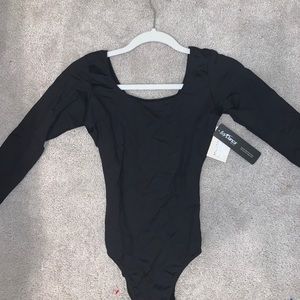 Large Long Sleeve Black Leotard
